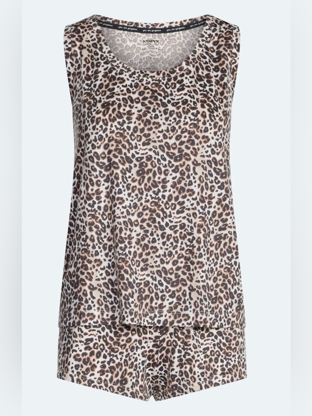 Joyspun Dreamy Soft Leopard Pajama Set XL 16-18 Tank Shorts NWT
